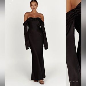 Meshki Black Off Shoulders Gown